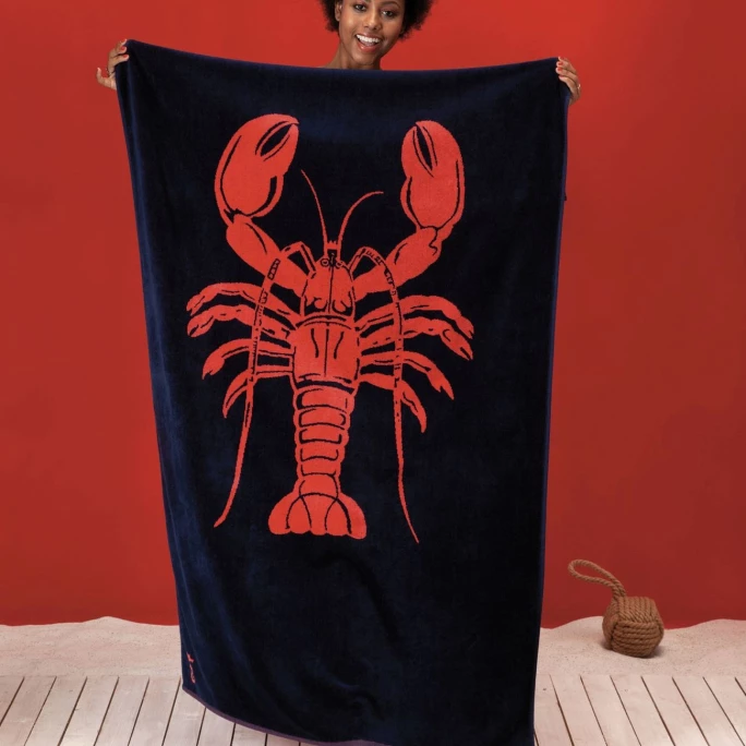 Bester Verkauf ? Seahorse Lobster Strandtuch - 100x180 Cm - Navy ? 2 Bester Verkauf ? Seahorse Lobster Strandtuch - 100x180 Cm - Navy ? – Bild 2