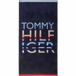 Bestes Angebot ? Tommy Hilfiger COLORFUL LOGO Strandtuch - 90x180 Cm - Navy ?