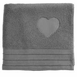 Blitzangebot ? Riviera Maison Rivièra Maison Heart Strandtuch - 100x180 Cm - Anthracite ?