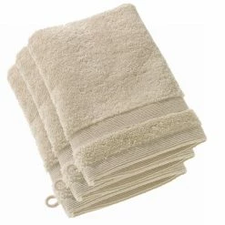 Auslauf ✔️ Schöner Wohnen SCHÖNER WOHNEN Cuddly Waschhandschuh 3er-Pack - 3 X 16x21 Cm - Sand ❤️