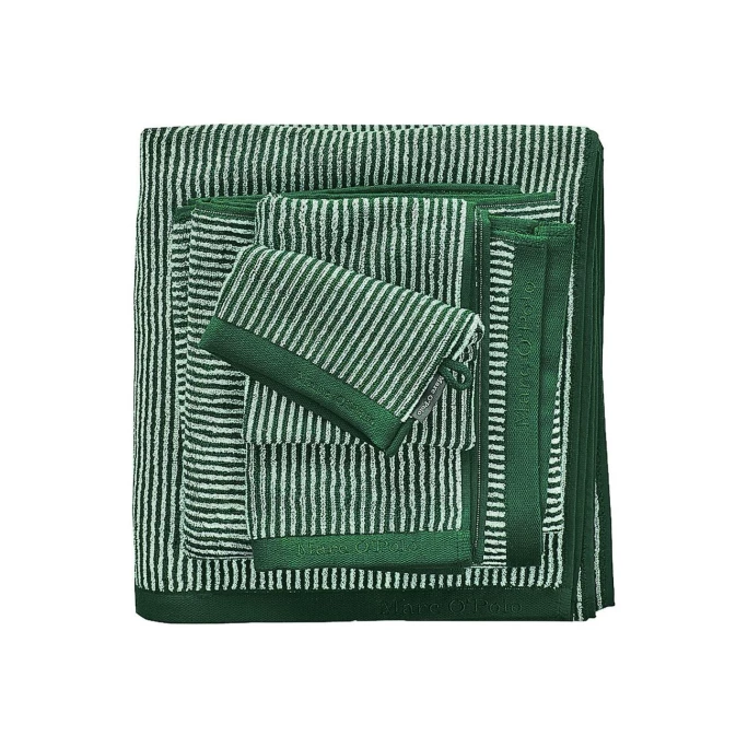 Auslauf ? Marc O'Polo Timeless Tone Stripe Waschhandschuh - 16x22 Cm - Pine Green/Offwhite ? 2 Auslauf ? Marc O'Polo Timeless Tone Stripe Waschhandschuh - 16x22 Cm - Pine Green/Offwhite ? – Bild 2