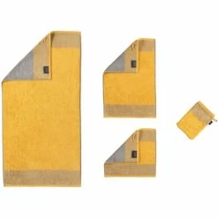 Budget ✨ Cawö Luxury Home Collection Two-Tone Waschhandschuh - 16x22 Cm - Curry ⌛ -Steiff-shop unnamed file 1484