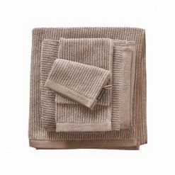 Budget ? Marc O'Polo Timeless Tone Stripe Waschhandschuh - 16x22 Cm - Beige/ Clay ?