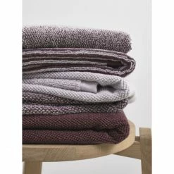 Aktion ? Marc O'Polo Timeless Tone Stripe Waschhandschuh - 16x22 Cm - Aubergine / Lavender Mist ? -Steiff-shop unnamed file 1510