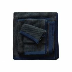 Neu ? Marc O'Polo Timeless Tone Stripe Waschhandschuh - 16x22 Cm - Marine/Earthbrown ?