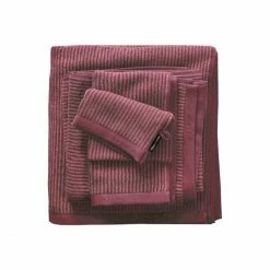 Budget ✔️ Marc O'Polo Timeless Tone Stripe Waschhandschuh - 16x22 Cm - Deep Rose/ Warm Red ?
