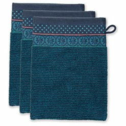 Blitzangebot ? Pip Studio Soft Zellige Waschhandschuh - 3er Set - 3er Set: 16x22x3 Cm - Dark Blue ✔️