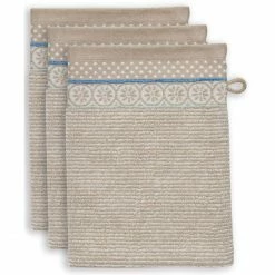 Billig ? Pip Studio Soft Zellige Waschhandschuh - 3er Set - 3er Set: 16x22x3 Cm - Khaki ?
