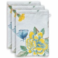 Brandneu ⌛ Pip Studio Good Evening Waschhandschuh - 3er Set - 3er Set: 16x22x3 Cm - White ?