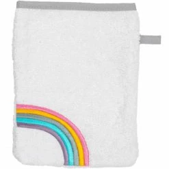 Bestes Angebot ✨ Smithy Wisch & Weg Regenbogen Waschhandschuh - 14x23 Cm - Weiß ?